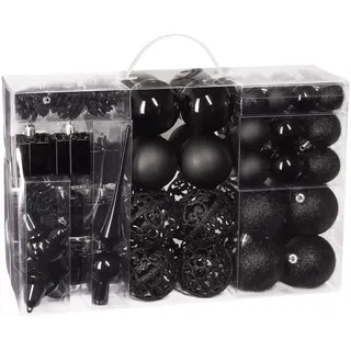 Brubaker Weihnachtskugeln mit Baumspitze schwarz, Christbaumschmuck