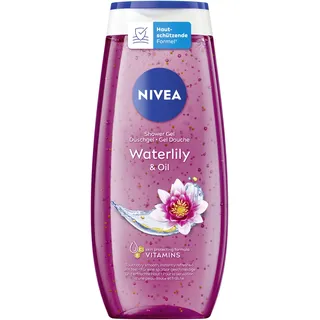 NIVEA Waterlily & Oil Duschgel, pH-hautneutrale Pflegedusche mit frischem Duft nach Wasserlilie, verwöhnende Dusche mit pflegenden Ölperlen (250 ml)