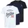 Ethan Kurzarm-T-Shirt 3 Einheiten Black Black White Navyblazer M