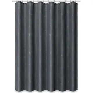 ROLLER Duschvorhang - grau - mit Glitzer - 180x200 cm