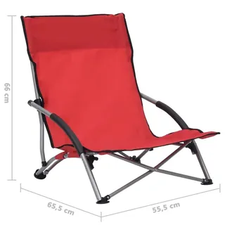 vidaXL Strandstuhl 2er Set Rot