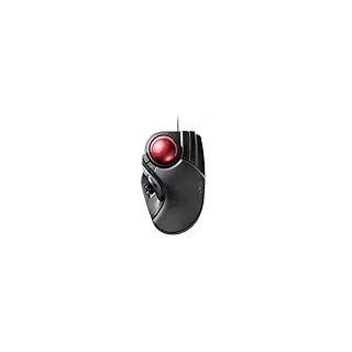 ELECOM Kabelgebundene Fingerbedienung, große Trackball-Maus, 8-Tasten-Funktion mit glatter Tracking, präziser optischer Gaming-Sensor, Handballenauflage (M-HT1URBK)