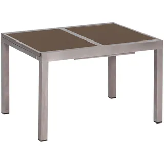 gardenson Amalfi Gartentisch 120 x 90 x 75 cm grau ausziehbar