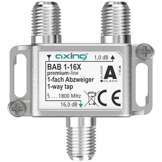 Axing BAB 1-16X 1-Fach Abzweiger 16 dB 5-1800 MHz TV Data Internet Kabelfernsehen