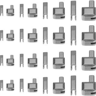 sourcing map 4 Stück Reißverschluss Stopper Reparatur Kit Halterung Box | Einsteckstift #3 #5 #8 #10 Metall Schieberegler Endstück für Taschen Mäntel Zipper Ersatz Offene (Metallisch Schwarz)