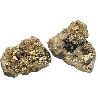 Yerleomit Pyrit Stein Natürliche Katzengold, 2PCS Pyrit Stein Pyrit Katzengold Mineralien Steine Kristall Stein Quarzstein für Wahrsagerei Chakra Energie Heilsteine