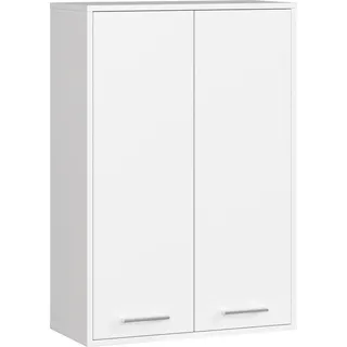 Akord Badezimmer-Hängeschrank FIN Weiß 64 cm 2 Türen 4 Regalböden B64xH94xT30 cm - Weiß