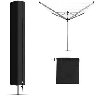 KHAMAL Schutzhülle Wäschespinne für Leifheit - 420D Oxford-Gewebe Abdeckung Wäschespinne mit Reißverschlüssen und Kordelzug für Schutzhülle (165x16x16cm)