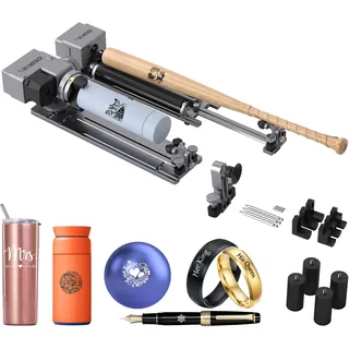 ATOMSTACK R8 Pro Laser Rotations Spannfutter: Präzisions-Dreheinheit für Kugeln, Zylinder & unregelmäßige Objekte. Kompatibel mit P1/K2/A5/A10/A20 Pro Lasergravierern. Inkl. Erhöhungsfüßen