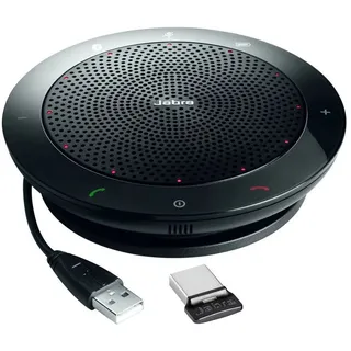 JABRA Speak 510+ MS (inkl. Link 370 Mini USB Adapter) Konferenzlautsprecher Bluetooth®, USB-A (USB 2.0) Schwarz