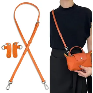 Schultergurt für Long Champ Mini Tasche Damen, Rindsleder Taschen Riemen Umrüstsatz Ersatz Verstellbaren Crossbody Schultergurt für Le Pliage XS Mini Pouch