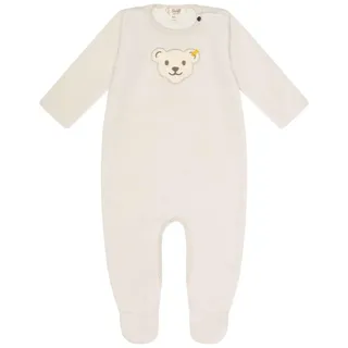 Steiff Baby Strampler - Body, Baumwolle, Bär, Logo, Druckknöpfe, langarm, einfarbig Beige 86