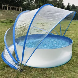 Steinbach Cabrio Dome Ø 440 x 220 cm blau - Gartendach & Pooldach für Aufstellpools