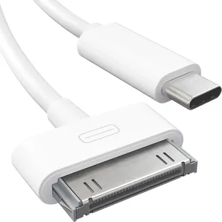 KabelDirekt – 30-Pin auf USB-C Adapter Kabel für iPhone, iPad, iPod – 1m (Next-Generation- Datenkabel/Ladekabel/Sync-Kabel von USB-C auf Dock Connector für iPhone 4S/4/3G/3/1, iPad 3/2/1, iPod, weiß)