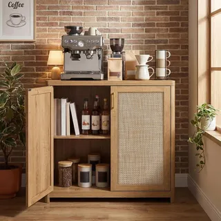VASAGLE Küchenschrank 80 x 38 x 80 cm Braun