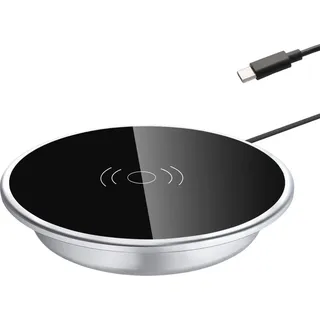 Kalb Material Für Möbel Qi Einbau Ladegerät 15W Möbel Wireless Charger USB-C Ø 60mm