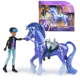 Spin Master Unicorn Academy - Rory und Einhorn Storm mit echter Mähne und Schweif sowie Bürste, ca. 12 cm große Originalfiguren zur beliebten Netflix Serie, für Kinder ab 4 Jahren