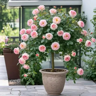 Stammrosen - 120 cm - Geeignet für Töpfe und Freiland - Ideal für Balkon, Terrasse, Kleiner Garten (Laminuette)