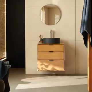 Badezimmermöbel aus massiver Eiche 60 cm Senson