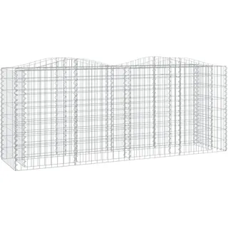 vidaXL Gabionen-Hochbeet mit Hochbogen 200x50x100 cm Verzinktes Eisen
