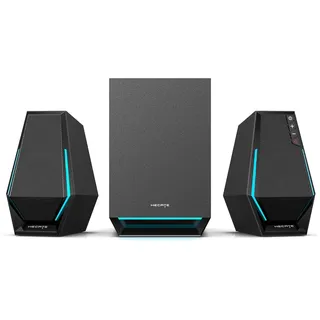 Edifier Hecate G1500 MAX 2.1 Computer-Lautsprecher-System, 60W Gaming-Lautsprecher mit Subwoofer Line Out, RGB-Licht, Bluetooth 5.3, USB, Typ-C, 3.5mm AUX-Eingang (Schwarz)