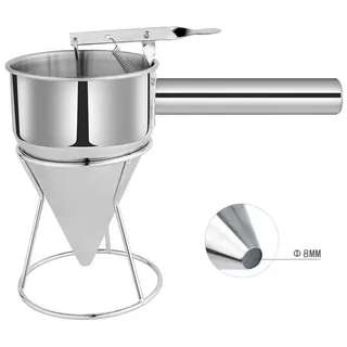 Cheffinger Teigspender mit Ständer aus hochwertigem Edelstahl Teigportionierer Fülltrichter 1,25 L