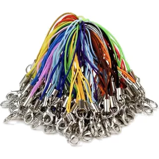 Handyanhänger Schlüsselanhänger Basteln, 100 Stück Handyschlaufen Phone Charm Schlüsselringe Kleinphone Charm Strap Einfache Handy Lanyard Strap Für Schlüssel Schlüsselanhänger(Farbige)