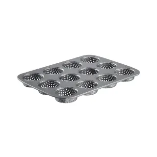 Westmark Mini-Burger Bun Backblech 12 Burger Buns, Ø je 6 cm, Stahl, antihaft-beschichtet, Mini, Anthrazit, 32712260
