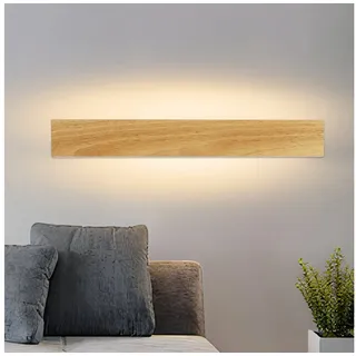 ZMH LED Wandleuchte innen Wandlampe - 32CM Holz Modern Flurlampe Up und Down Design Treppenhauslampe Indirekt 11W 3000K Warmweiß Wandbeleuchtung für Wohnzimmer Schlafzimmer Flur Treppenhaus Bett Küche