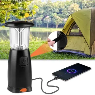 Solar-led-campinglicht, Solar-campinglampe, Wiederaufladbare Led-laterne, Tragbare Led-lampe Mit 3 Beleuchtungsmodi, Handkurbel-dynamolampe Für Camping, Lesen, Angeln, Wandern, Notfall [energieklasse