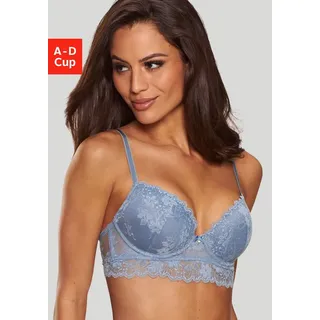 Vivance Push-up-BH Julia aus Jacquardspitze in leichter Longform, sexy Dessous blau 90