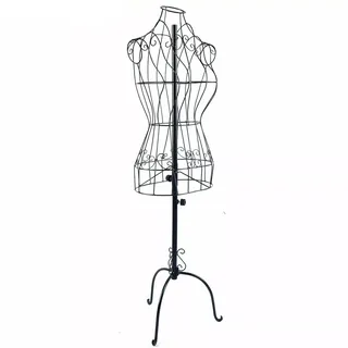 Schaufensterpuppe Dekobüste Kleiderständer Draht Torso Modell , Verstellbar und Leicht, Ideal für Präsentation von Damenbekleidung ( Schwarz )