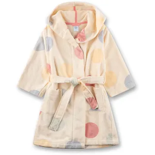 Sanetta Mädchen-Bademantel beige Dots | Hochwertiger und kuscheliger Bademantel aus Baumwolle. - 128
