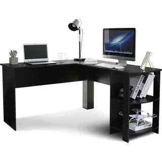 Mondeer Eckschreibtisch L-förmig Schwarz