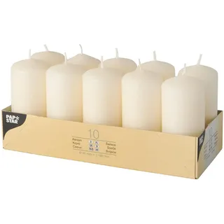 Papstar Stumpenkerze 9 x 4 cm 10 St. creme