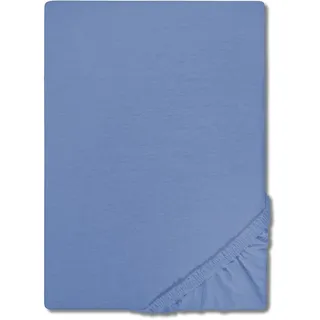 CloudComfort Basic Spannbettlaken Jersey-Stretch blau  120 x 200 cm