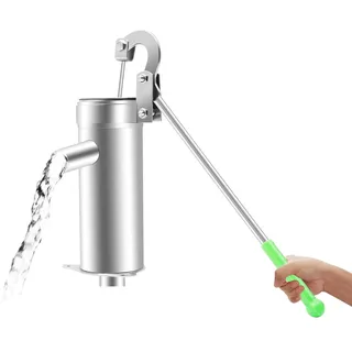 Schwengelpumpe Komplett Set & Manuell Wasserpumpe Garten - Handwasserpumpe aus Edelstahl, Rostfrei - Gartenpumpe, Handschwengelpumpe, Brunnenpumpe für 8 m Grundwassertiefe