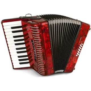 Hohner Accordions 1303-RED 12 Bass Einsteiger-Akkordeon, Rot