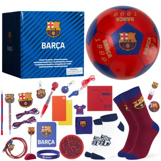 Get Trend FC Barcelona Fußball Adventskalender 2026 Kinder, 24 Überraschung | Countdown Weihnachtskalender mit Socken, Armband, Schreibwaren und Sammlerstücke, Weihnachtsgeschenke für Jungen und Teenager
