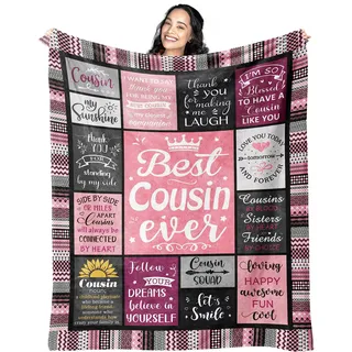 Cousin-Geschenke, Cousin-Geschenke für Frauen, beste Cousine aller Zeiten, Cousin-Geburtstagsgeschenke für Frauen, Geschenke für Cousins, Weihnachts-/Abschlussgeschenke, Cousin-Geschenkideen, Decke,