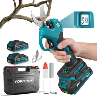 Akku-Astschere 21V Max 25mm Schnittdurchmesser Elektrische Gartenschere Elektrisch Garten Schere mit 2x Akku & Ersatzteil SK5 Klinge Für Äste