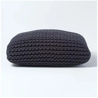 Homescapes - Bodenkissen Groß Schwarz Bezug 100% Baumwolle