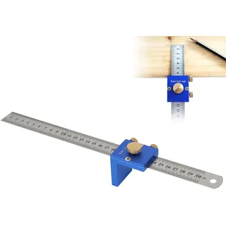 Streichmaß Anschlaglineal,CEIEVER Anreiss-Werkzeug mit Messskala in INCH und CM Metall Lineal mit Anschlag 30CM Kohlenstoffstahl Streichmass Tischler Streichmass für Holzbearbeitung,Heimwerken