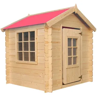 TIMBELA Spielhaus M570R-1 Rot/Natur
