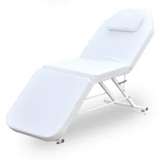 Bathrena Klappbar Massageliege 182cm SPA Salon Bett Kosmetikbett Massagetisch 3-Zonen Farbwahl Massagestuhl kosmetikliegen Kosmetik Liegen Dreifach Tragbare (Weiß)