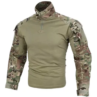 Herren Combat Shirts Taktische G3 Kampfhemden mit Ellbogenschützern Taktische Hemd Militär Outdoor Airsoft Kampf Jagd Hemd (S) - S