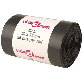 vidaXL Müllsäcke 250 Stk. Schwarz 60 L