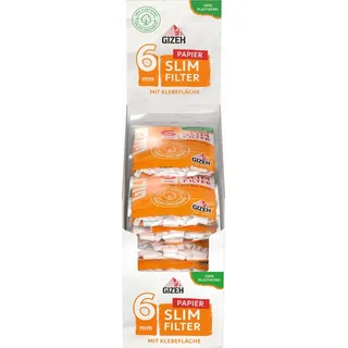 GIZEH Slim Filter - 6 mm Filter Durchmesser - 15 mm Länge - 20 Beutel a 120 Filter