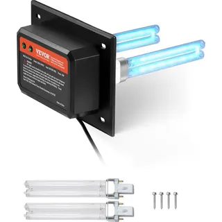 Vevor HVAC-Luftreiniger für das ganze Haus, 18 W, 175 mm, UV-UVC-Licht im Kanal für Klimaanlagenkanäle, Luftwäscher mit 2 Ersatzbirnen, Hvac-uv-lampen, Air Purifier für Klimaanlagen