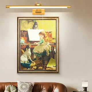 TYhogar LED Badezimmer Spiegel Lampen Wandleuchte Bilderleuchte Nachttischleuchten Mit Schwenkbarem Lampenkopf Zugschalter Wandleuchter Beleuchtung Fixture, 60cm 12W IP44 Wandbeleuchtung Leselampen